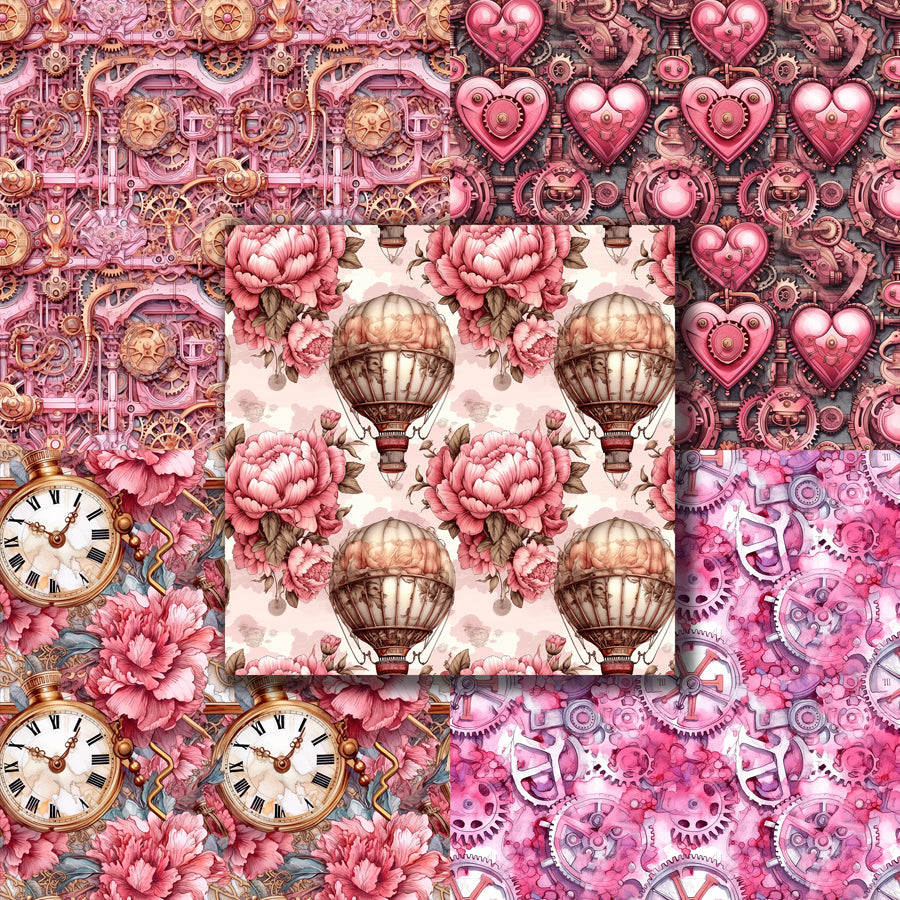 Pink Steampunk 12X12 Paper Pack - 8755