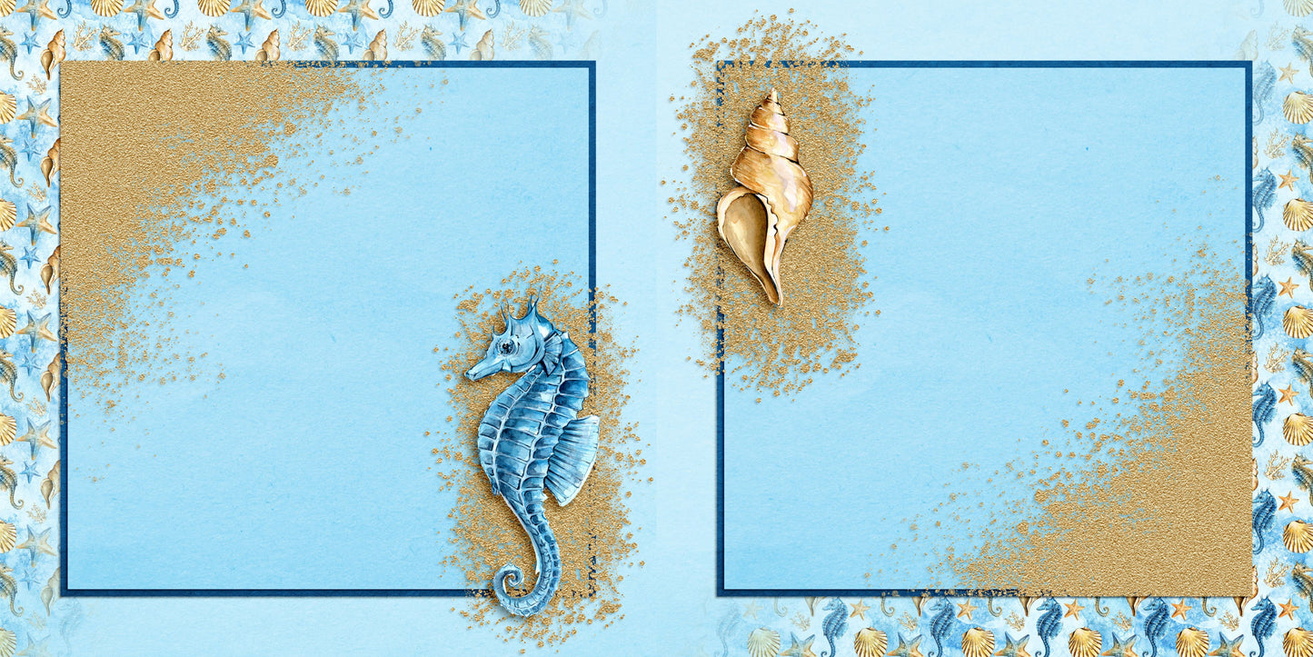 Sand & Sea NPM - Set of 5 Double Page Scrapbook Layouts - 25-1093