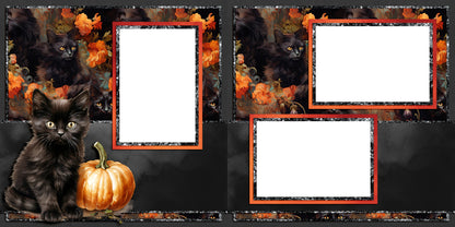 Rococo Halloween Kitty - EZ Digital Scrapbook Pages - INSTANT DOWNLOAD