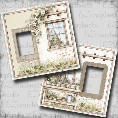 Spring Garden Cottage Workbench - EZ Digital Scrapbook Pages - INSTANT DOWNLOAD