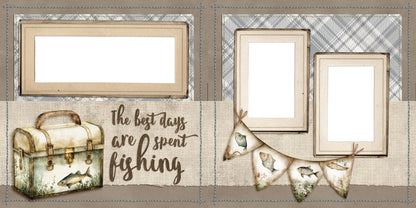 Best Fishing Days - EZ Digital Scrapbook Pages - INSTANT DOWNLOAD