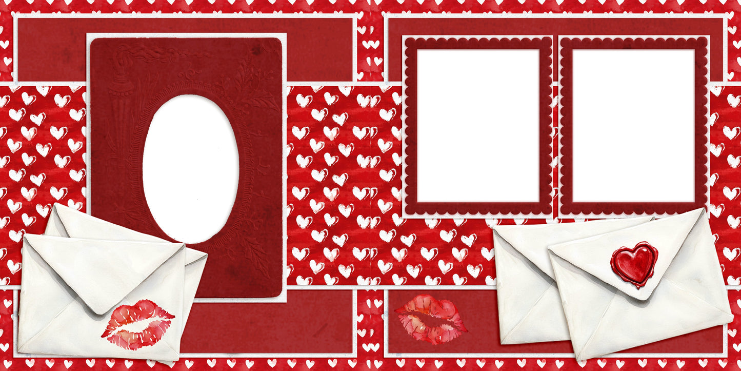 Valentine EZ Quick Pages -  Digital Bundle - 10 Digital Scrapbook Pages - INSTANT DOWNLOAD