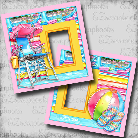 By the Pool - EZ Digital Scrapbook Pages - INSTANT DOWNLOAD