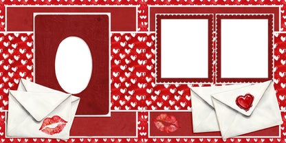 Valentine Love Letters - EZ Digital Scrapbook Pages - INSTANT DOWNLOAD