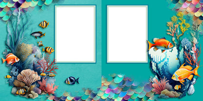 Underwater Sea Life Fish - EZ Digital Scrapbook Pages - INSTANT DOWNLOAD