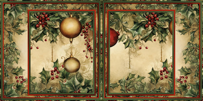 Christmas Ornaments Background Pages - Set of 5 Double Page Layouts - 1854