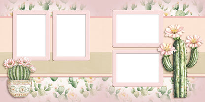 Pretty in Pink Cactus - EZ Digital Scrapbook Pages - INSTANT DOWNLOAD
