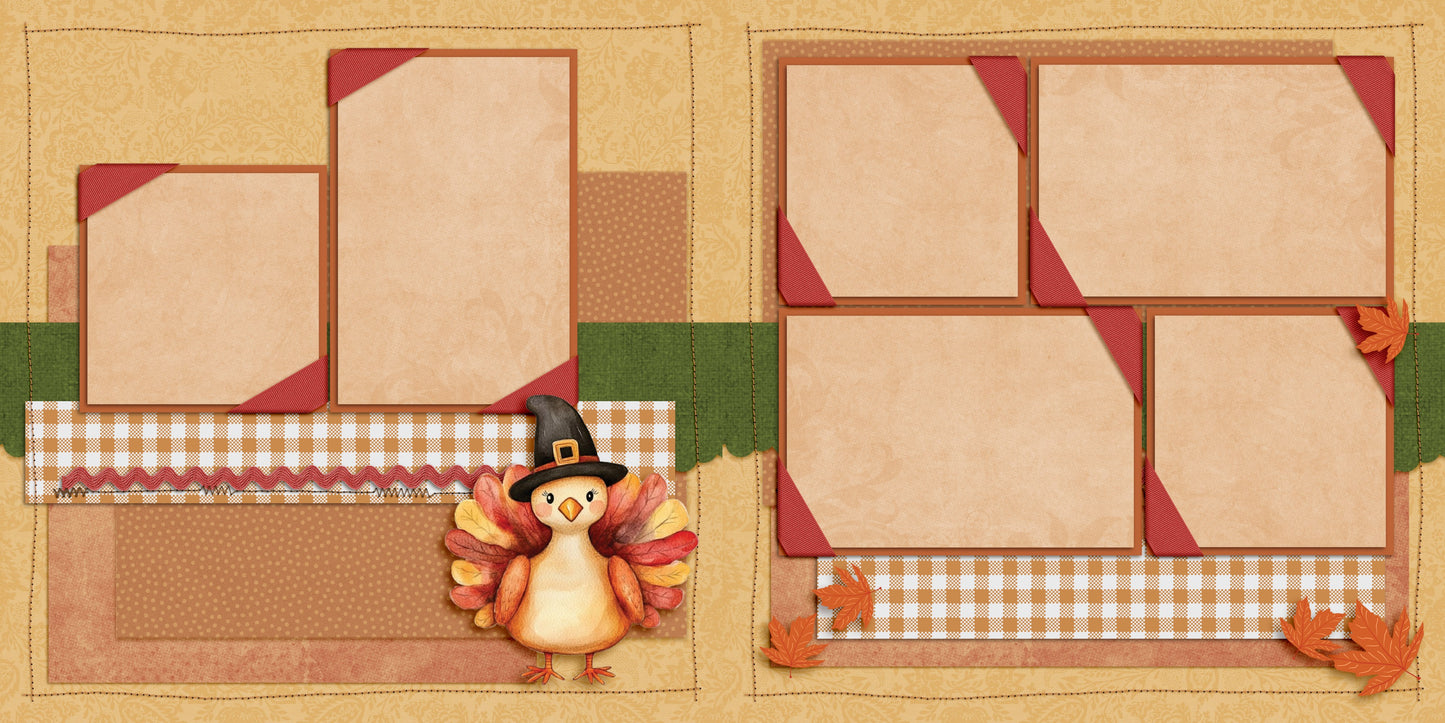 Turkey - Pilgrim Hat - Scrapbook Layout - 24-858