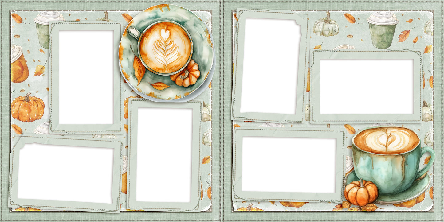 Pumpkin Latte - EZ Digital Scrapbook Pages - INSTANT DOWNLOAD