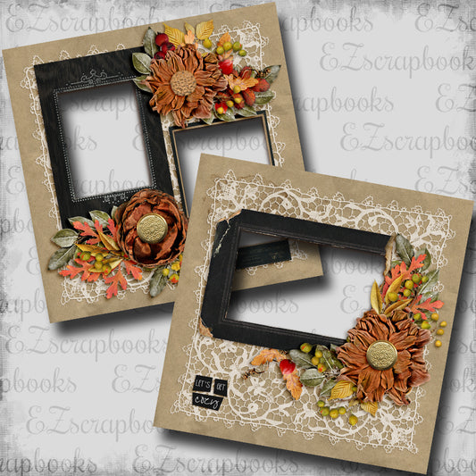 Get Cozy  - EZ Digital Scrapbook Quick Page Layout - INSTANT DOWNLOAD