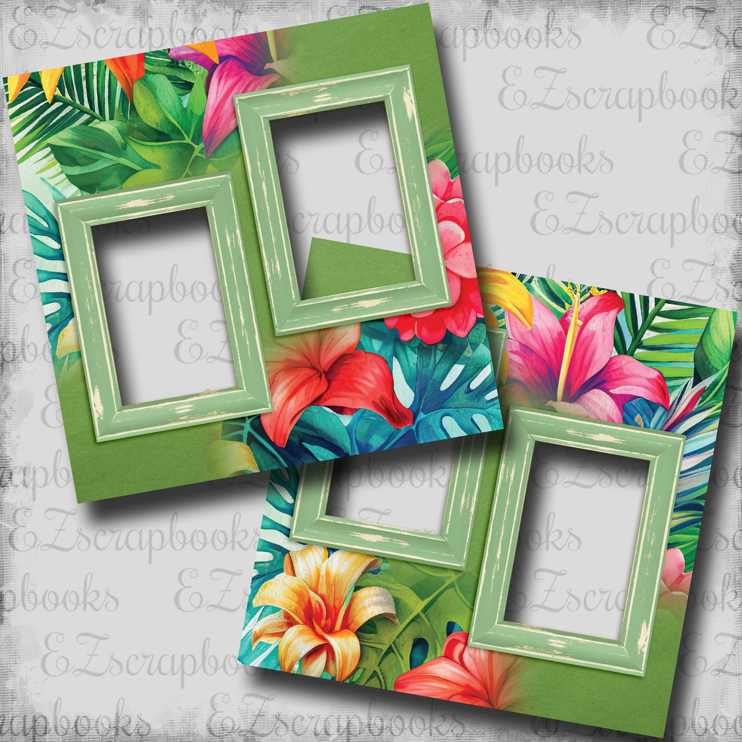 Island Botanicals - EZ Digital Scrapbook Pages - INSTANT DOWNLOAD