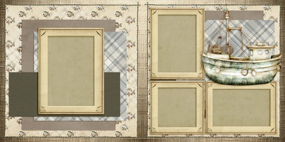 Cute Fisherman - Set of 5 Double Page Scrapbook Layouts - 25-1018