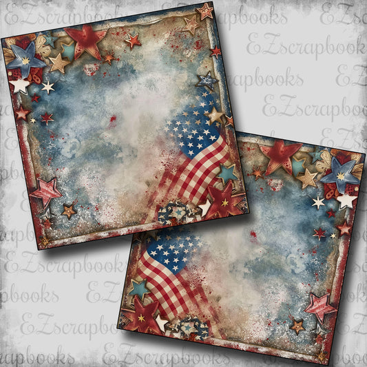 Patriotic Grunge Plaid Flags NPM - 24-541