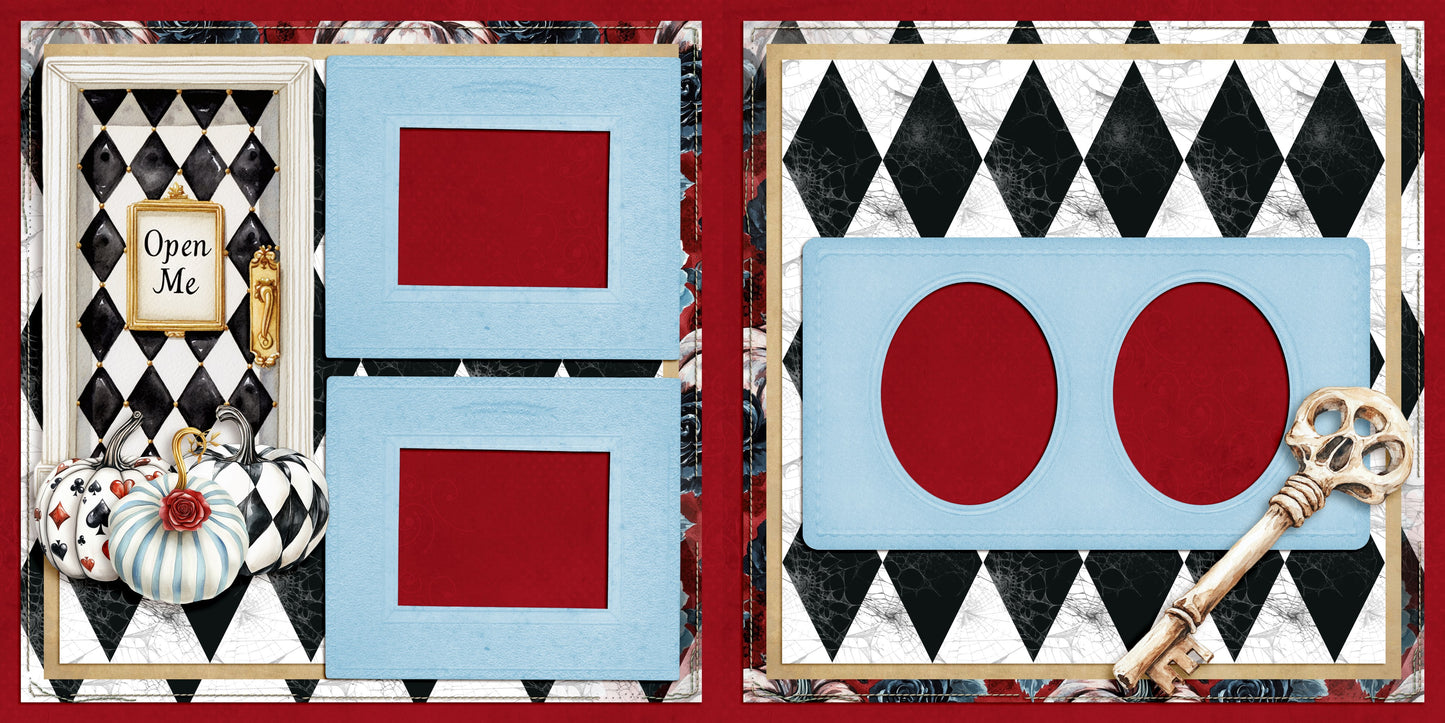 Haunted Alice - Set of 5 Double Page Scrapbook Layouts - 25-1084