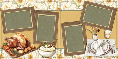 Grateful Turkey Dinner - Scrapbook Layout - 25-882