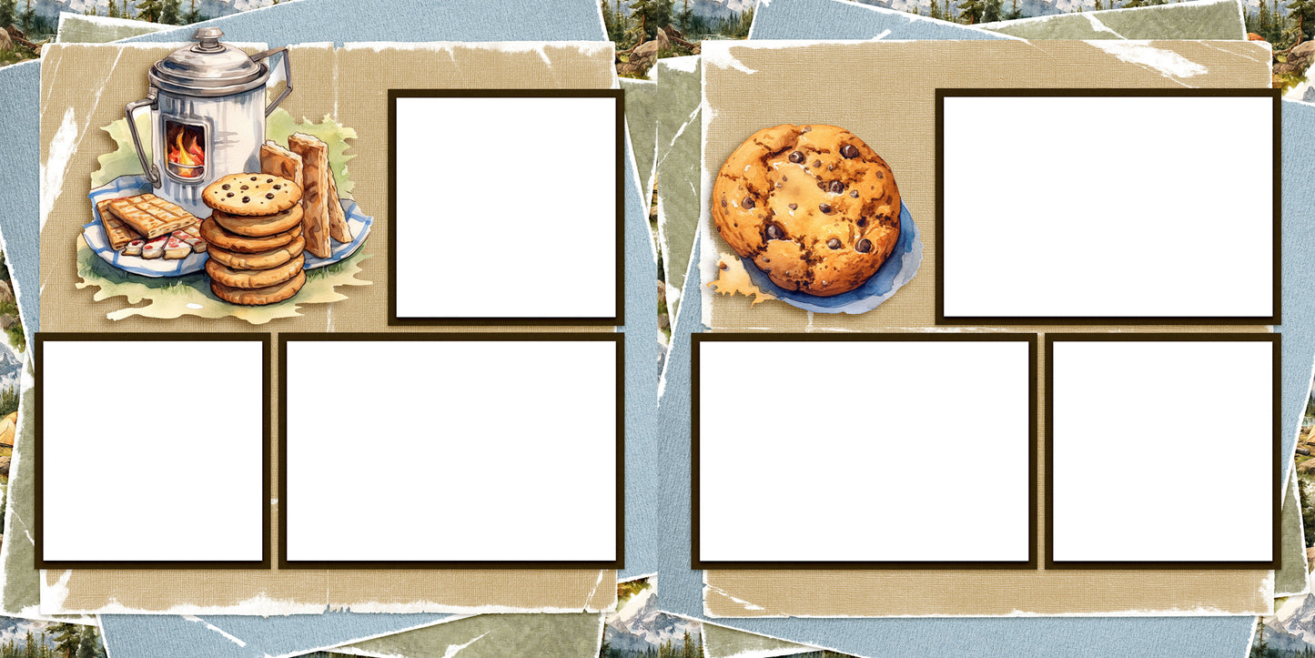 Campout Cookies - EZ Digital Scrapbook Pages - INSTANT DOWNLOAD