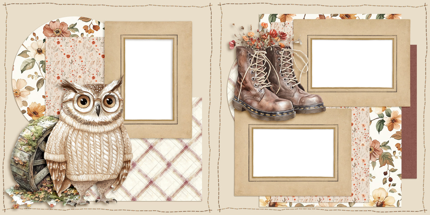 Spelling Autumn EZ Quick Pages -  Digital Bundle - 10 Digital Scrapbook Pages - INSTANT DOWNLOAD