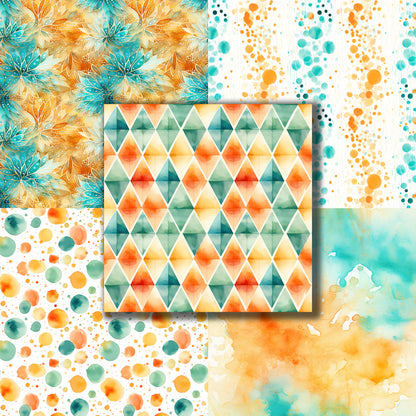 Tangerine Turquoise 12X12 Paper Pack - 8797