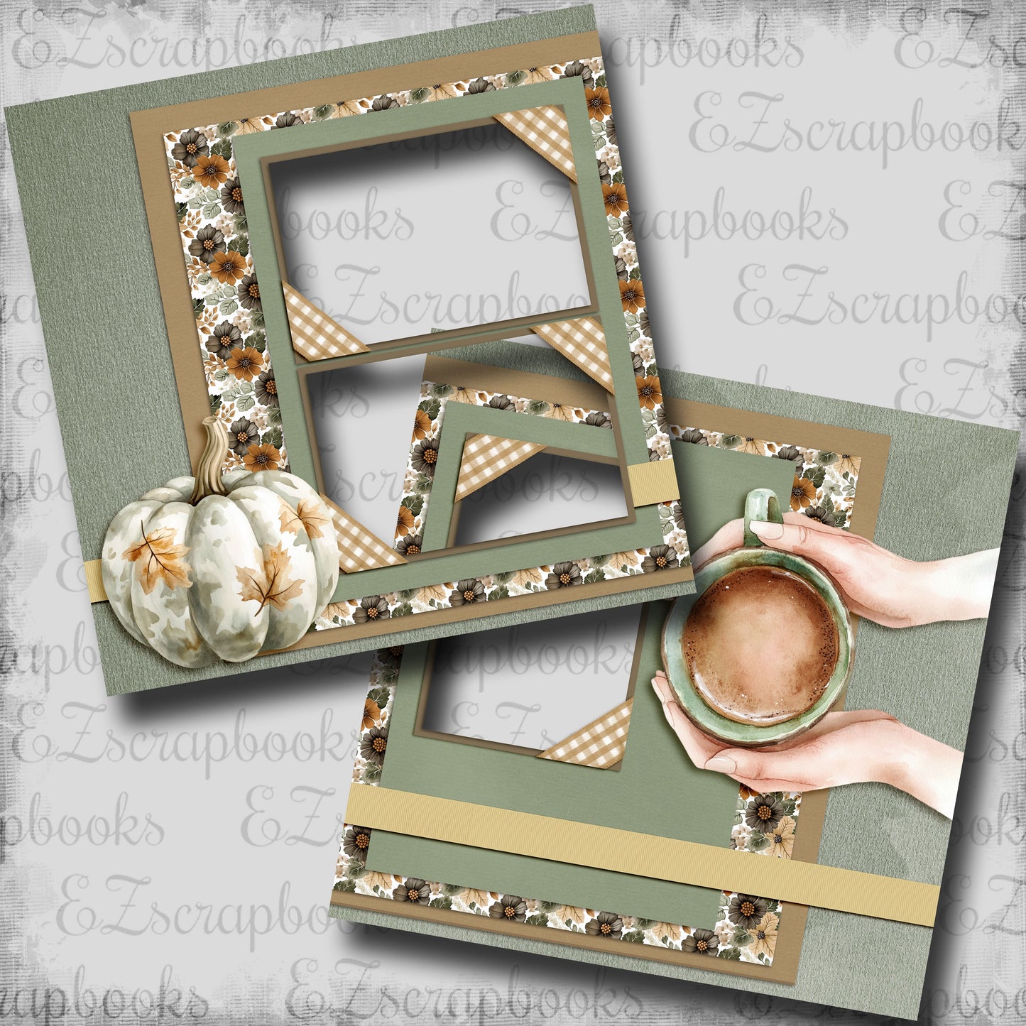 Autumn Warm Up - EZ Digital Scrapbook Pages - INSTANT DOWNLOAD