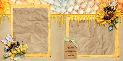 Honey Bee NPM - Set of 5 Double Page Scrapbook Layouts - 25-1035