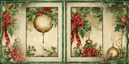 Christmas Ornaments Background Pages - Set of 5 Double Page Layouts - 1854