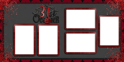 October 31st Red & Black - EZ Digital Scrapbook Pages - INSTANT DOWNLOAD