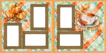 Pumpkin Latte EZ Quick Pages -  Digital Bundle - 10 Digital Scrapbook Pages - INSTANT DOWNLOAD