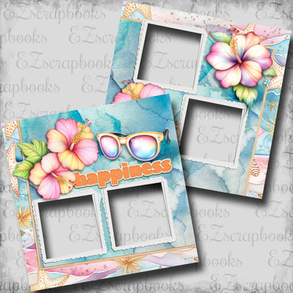 Summer Happiness - EZ Digital Scrapbook Pages - INSTANT DOWNLOAD