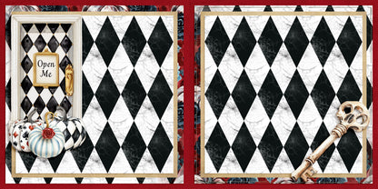 Haunted Alice EZ Background Pages -  Digital Bundle - 10 Digital Scrapbook Pages - INSTANT DOWNLOAD