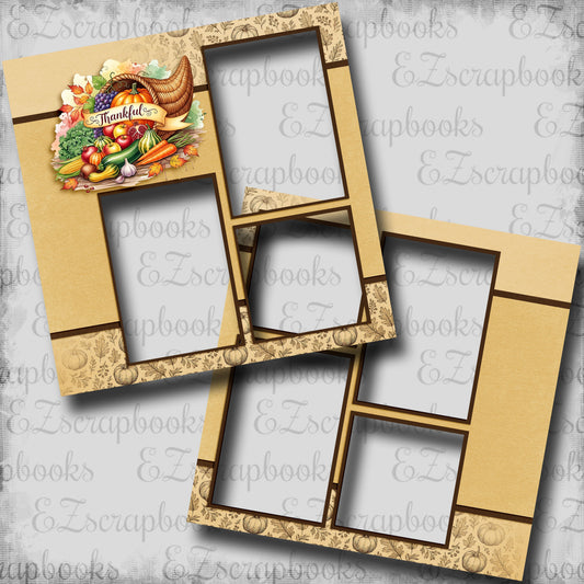 Thankful Bounty - Thanksgiving - EZ Digital Scrapbook Pages - INSTANT DOWNLOAD