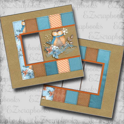 Winter Owl - EZ Digital Scrapbook Pages - INSTANT DOWNLOAD