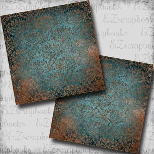 Patina Damask - Scrapbook Papers - 25-877