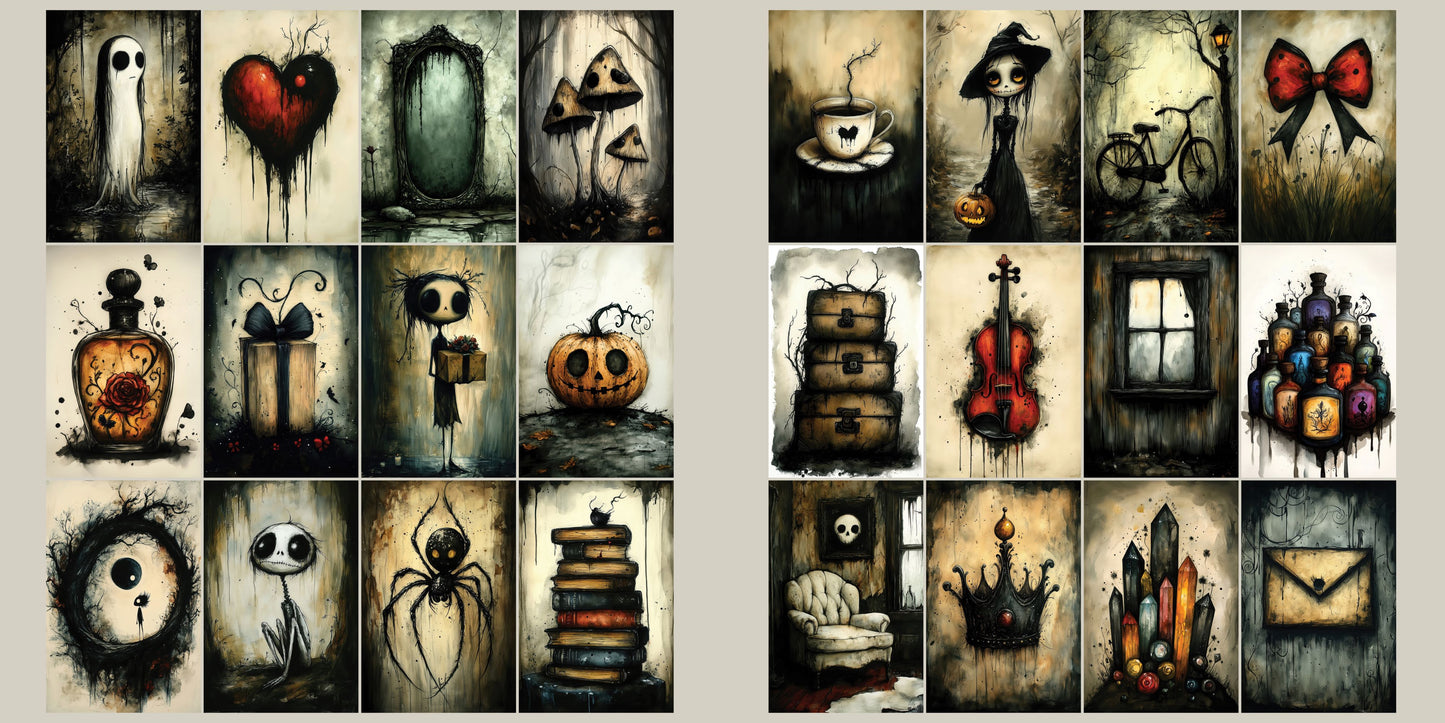Spooky Things Cards - Halloween Clip Art Sheets CAS - 25-281