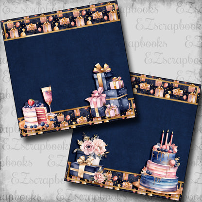 Pink Navy Birthday Birthday Cake NPM - 24-053