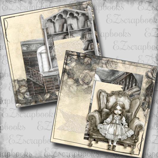 Creepy Old House Girl NPM - Scrapbook Layout - 24-817