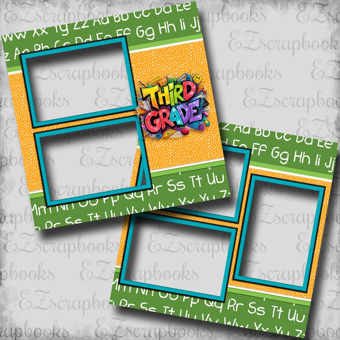 Third Grade Boy - EZ Digital Scrapbook Pages - INSTANT DOWNLOAD