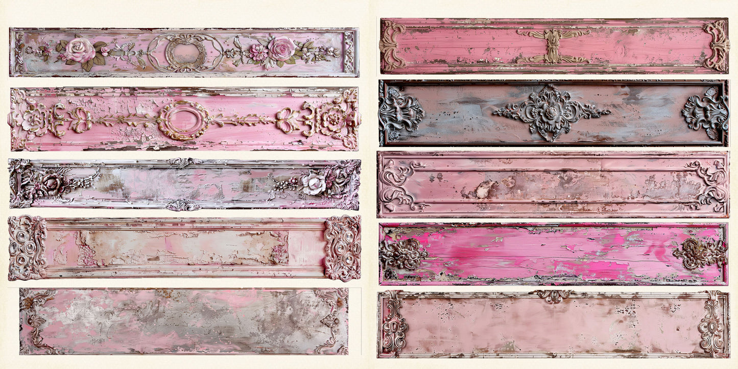 Pink Shabby Chic Borders - 24-789