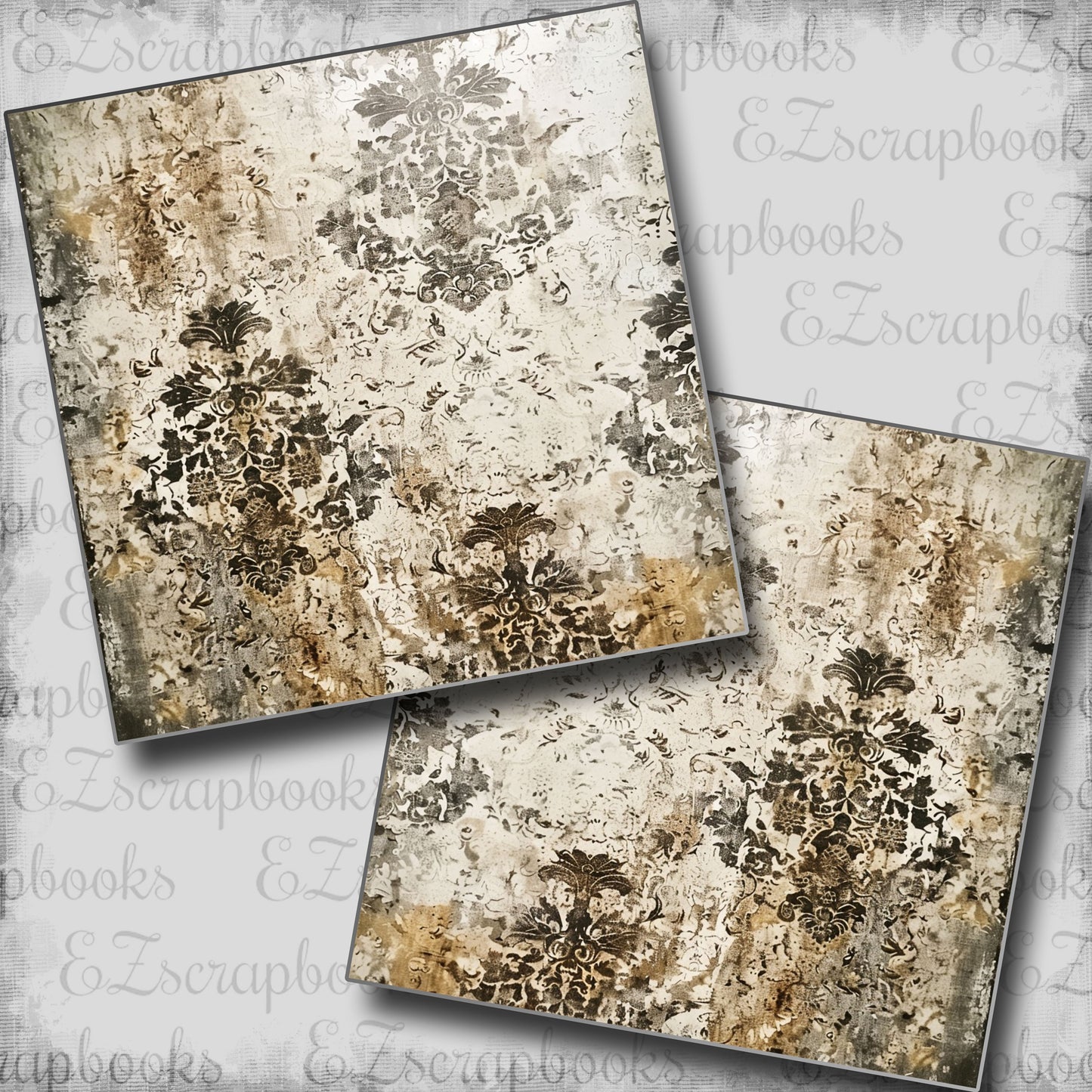 Damask Textures Beige NPM - Scrapbook Layout - 24-801