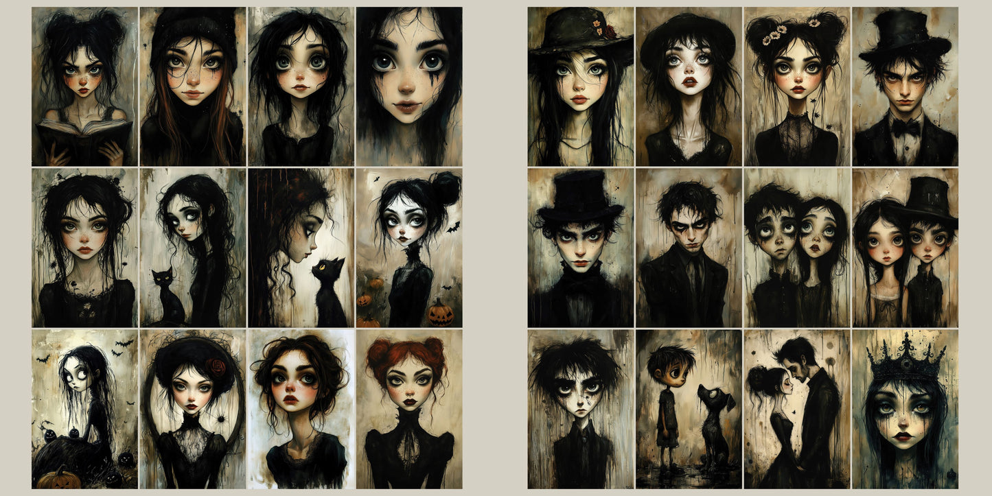 Spooky Faces Cards - Halloween Clip Art Sheets CAS - 25-282