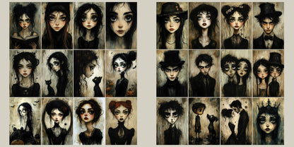 Spooky Faces Cards - Halloween Clip Art Sheets CAS - 25-282