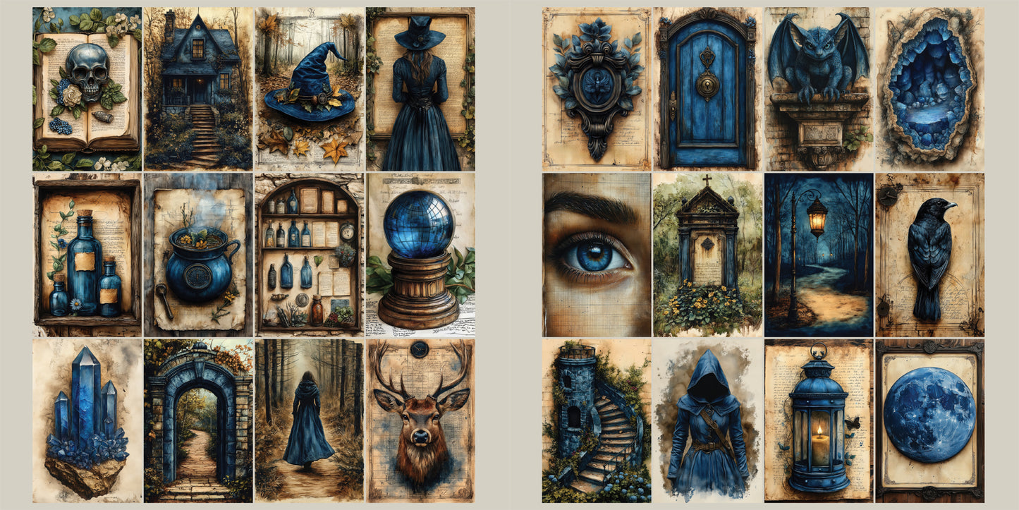 Witchy Blue Things Cards - Clip Art Sheets CAS - 25-320