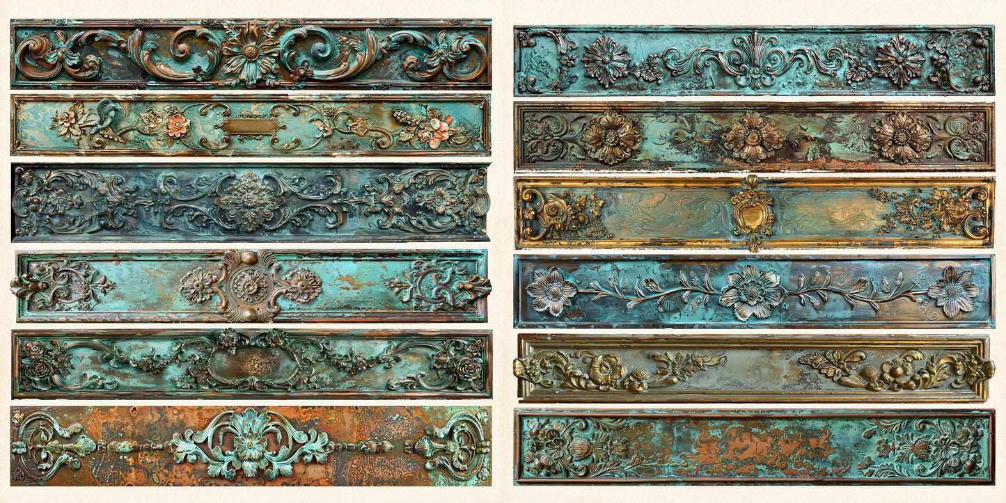 Antique Verdigris Metal Borders - 24-788