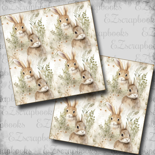 Neutral Easter Bunny - Scrapbook Papers - 24-306