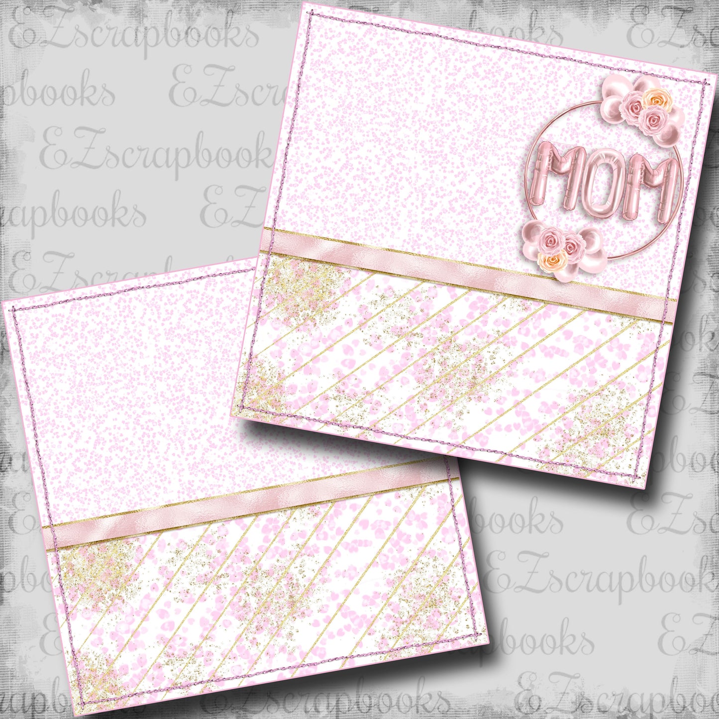 Pink Balloon Mom NPM - Scrapbook Layout - 25-505