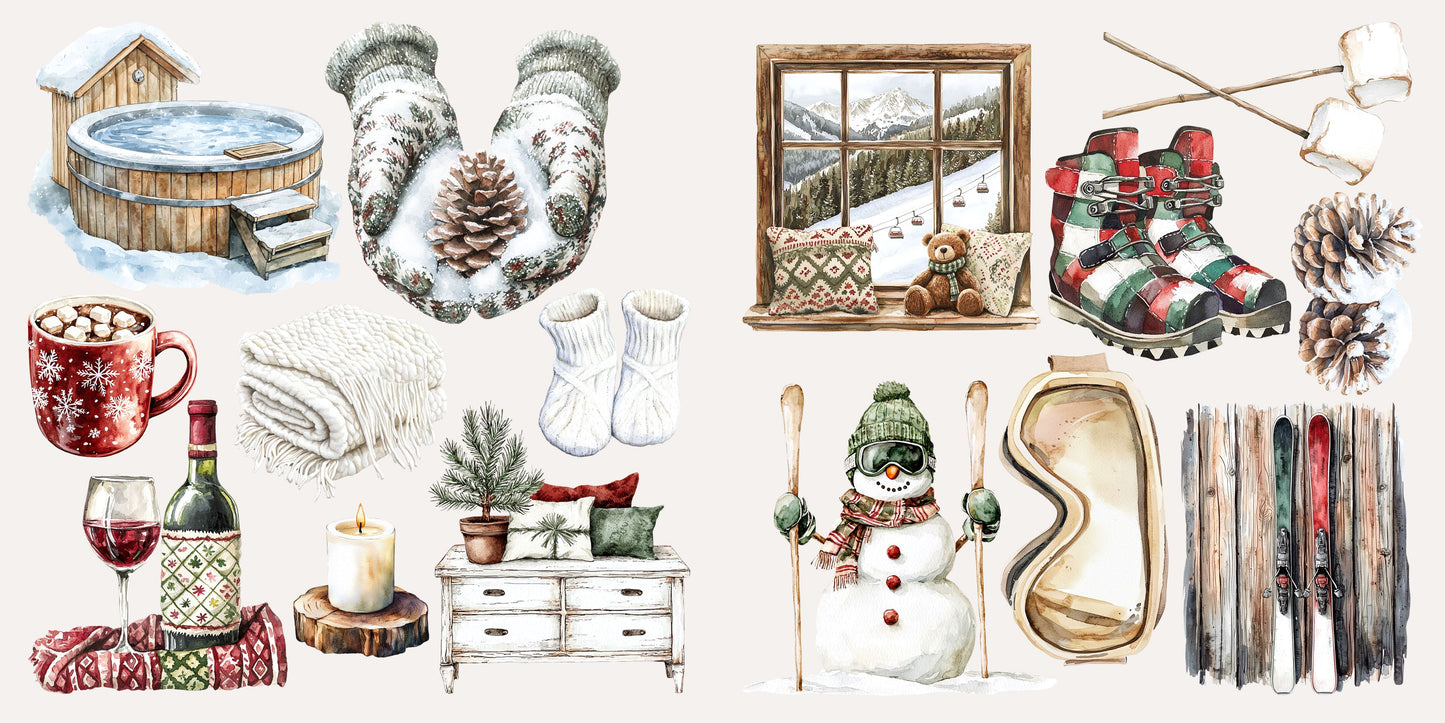 Winter Cabin Clip Art Sheets CAS - 25-027