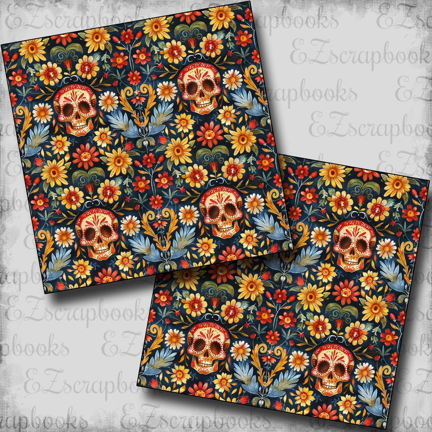 Cinco de Mayo Skulls - Scrapbook Papers - 24-411