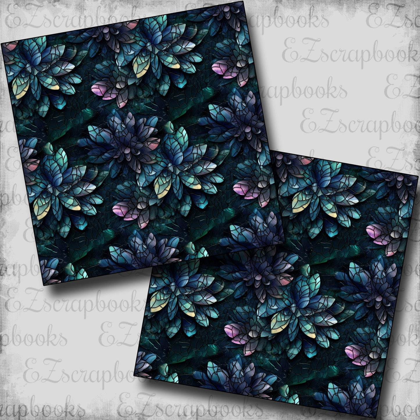 Dark Floral Mosaic Green NPM - 6885