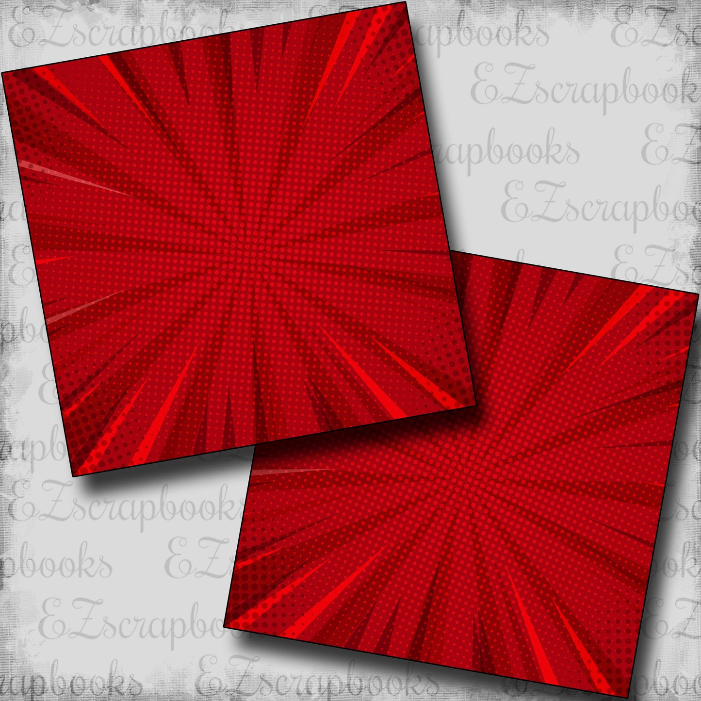 Red Burst - Scrapbook Papers - 25-473