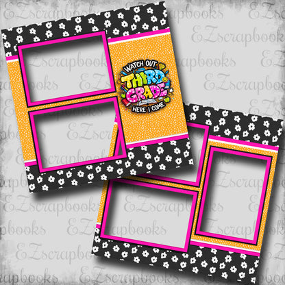 Third Grade Girl - EZ Digital Scrapbook Pages - INSTANT DOWNLOAD