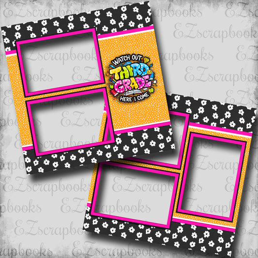 Third Grade Girl - EZ Digital Scrapbook Pages - INSTANT DOWNLOAD